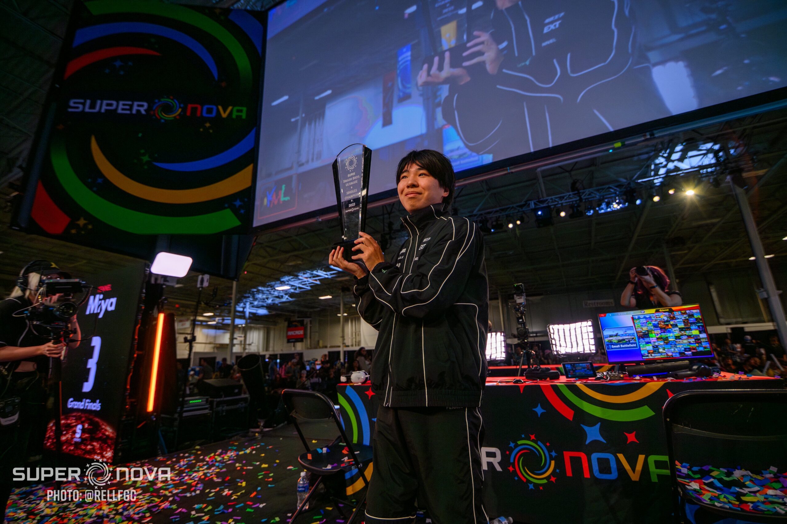 Le joueur japonais de Super SMash Bros. Ultimate Miya lors de sa victoire au Supernova 2025.